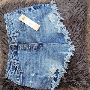 Madden NYC Super High Rise Juniors Skort Denim